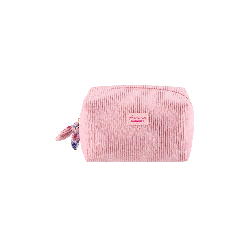 Trousse en velours Amour toujours - Rose