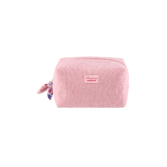 Trousse en velours Amour toujours - Rose