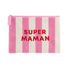 Trousse Super maman - Rose et blanc