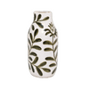 Vase fleurs - Blanc et kaki