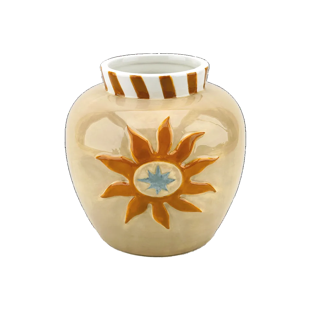Vase soleil - Beige et moka