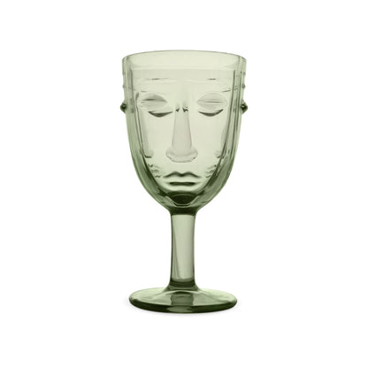 Verre à pied visage - Vert